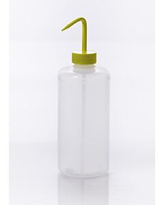 Bel-Art Narrow-Mouth 1000ml (32oz) Polyethylene Wash Bottles; Yellow Polypropylene Cap, 38mm Closure (Pack Of 4)