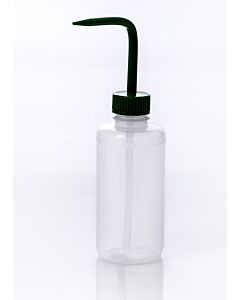 Bel-Art Narrow-Mouth 250ml (8oz) Polyethylene Wash Bottles; Green Polypropylene Cap, 28mm Closure (Pack Of 6)