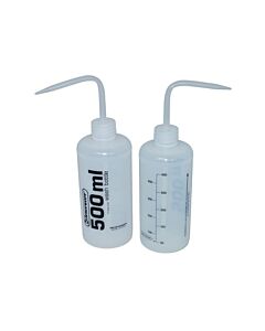 Bel-Art Volume Labeled Narrow-Mouth 500ml (16oz) Polyethylene Wash Bottles; Polypropylene Cap, 28mm Closure (Pack Of 12)