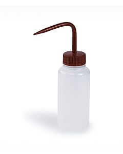 Bel-Art Wide-Mouth 250ml (8oz) Polyethylene Wash Bottles; Red Polypropylene Cap, 38mm Closure (Pack Of 6)