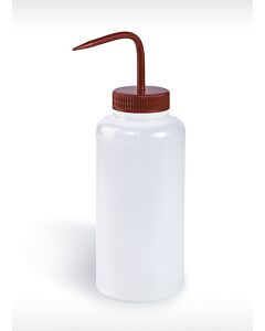 Bel-Art Wide-Mouth 1000ml (32oz) Polyethylene Wash Bottles; Red Polypropylene Cap, 53mm Closure (Pack Of 4)