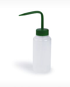 Bel-Art Wide-Mouth 250ml (8oz) Polyethylene Wash Bottles; Green Polypropylene Cap, 38mm Closure (Pack Of 6)