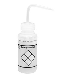 Bel-Art Safety-Vented / Labeled 2-Color Lyob Wide-Mouth Wash Bottles; 250ml (8oz), Polyethylene W/Natural Polypropylene Cap (Pack Of 3)