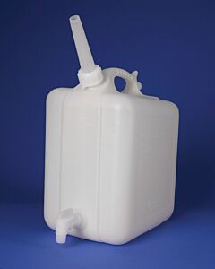 Bel-Art Polyethylene Jerrican With Spigot; 5 Liters (1.25 Gallons), Screw Cap, 1 In. I.D. Spout