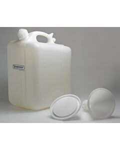 Bel-Art Safety Waste 20 Liter (5 Gallon) Jug; Polyethylene, Funnel Top, 45mm Closure