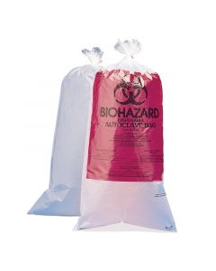 Bel-Art Clear Biohazard Disposal Bags With Warning Label; 1.5 Mil Thick, 1-3 Gallon Capacity, Polypropylene (Pack Of 100)