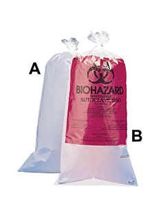 Bel-Art Clear Biohazard Disposal Bags With Warning Label; 1.5 Mil Thick, 10-12 Gallon Capacity, Polypropylene (Pack Of 100)