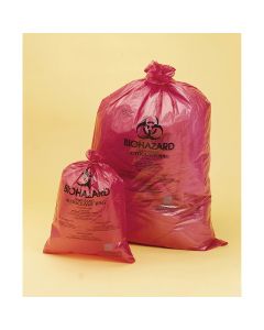 Bel-Art Red Biohazard Disposal Bags With Warning Label/Sterilization Indicator; 1.5mil Thick, 5-9 Gallon Capacity, Polypropylene (Pack Of 200)