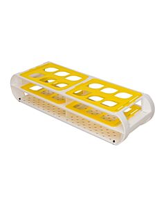 Bel-Art Switch-Grid Test Tube Rack; 12 Places, For 25-30mm Tubes, Yellow