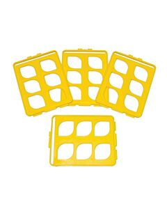 Bel-Art Switch-Grid Test Tube Rack Grids; For 25-30mm Tubes, Yellow (Pack Of 4)