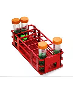 Bel-Art No-Wire Test Tube Rack; For 25-30mm Tubes, 21 Places, Red