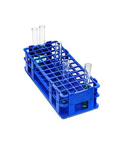 Bel-Art No-Wire Test Tube Rack; For 13-16mm Tubes, 60 Places, Blue