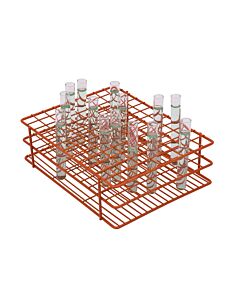 Bel-Art Poxygrid Test Tube Rack; For 10-13mm Tubes, 108 Places, Orange