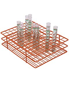 Bel-Art Poxygrid Test Tube Rack; For 13-16mm Tubes, 108 Places, Orange