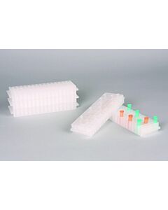 Bel-Art Reversible Pcr And Microcentrifuge Tube Rack; For 0.2ml Or 1.5-2.0ml Tubes, 80 Places, Natural (Pack Of 5)