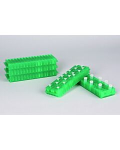 Bel-Art Reversible Pcr And Microcentrifuge Tube Rack; For 0.2ml Or 1.5-2.0ml Tubes, 80 Places, Green (Pack Of 5)