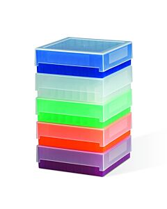 Bel-Art 81-Place Plastic Freezer Storage Boxes; Green (Pack Of 5)
