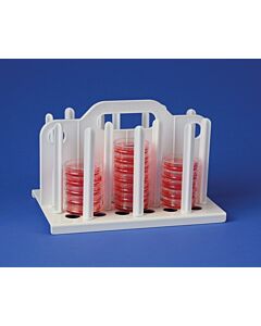 Bel-Art Proculture 60mm Petri Dish Rack; 10½ X 6¾ X 6¾ In., 54 Places, Plastic