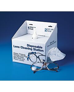 Bel-Art Disposable Lens Cleaning Station; 8oz Non-Silicone Fluid, 600 Lens Tissues