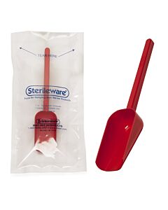 Bel-Art Sterileware Sterile Sampling Scoop; 60ml (2oz), Red, Plastic, Individually Wrapped (Pack Of 10)