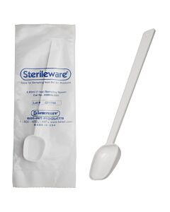 Bel-Art Sterileware Long Handle Sterile Sampling Spoon; 4.93ml (1 Tsp), Plastic, Individually Wrapped (Pack Of 10)