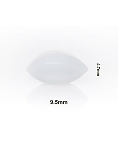 Bel-Art Spinbar Teflon Elliptical (Egg-Shaped) Magnetic Stirring Bar; 9.5 X 4.7mm, White