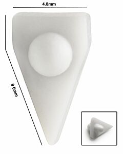 Bel-Art Spinvane Teflon Triangular Magnetic Stirring Bar; 5.6 X 9.6 X 4.8mm, Fits 1 Ml Vials, White