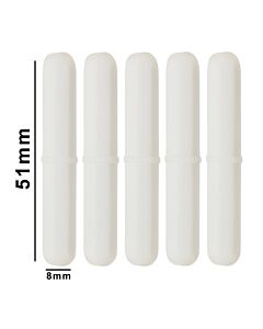 Bel-Art Spinpak Teflon Octagon Magnetic Stirring Bar; 51 X 8mm, White (Pack Of 5)