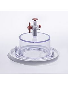 Bel-Art Clear Polycarbonate Mini Vacuum Desiccator With White Polypropylene Bottom; 0.02 Cu. Ft.