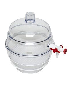 Bel-Art "Space Saver" Polycarbonate Vacuum Desiccator With Clear Polycarbonate Bottom; 0.09 Cu. Ft.