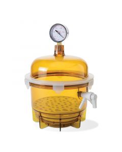 Bel-Art Lab Companion Amber Polycarbonate Round Style Vacuum Desiccator; 6 Liter