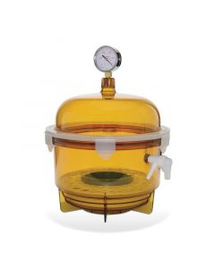 Bel-Art Lab Companion Amber Polycarbonate Round Style Vacuum Desiccator; 10 Liter