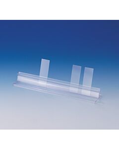 Bel-Art 10-Place Microscope Slide Holder Strip; 10 X 2 X 1¼ In., Plastic