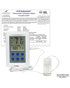 Bel-Art H-B Frio Temp Calibrated Dual Zone Electronic Verification Thermometer; -50/70c (-58/158f) And 0/50c (32/122f), Refrigerator Calibration