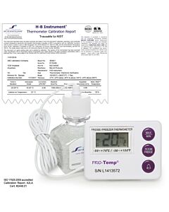Bel-Art H-B Frio Temp Calibrated Dual Zone Electronic Verification Thermometer; -50/70c (-58/158f) And -10/50c (14/122f), Freezer Calibration