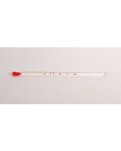 Bel-Art H-B Durac Blood Bank Liquid-In-Glass Refrigerator Thermometer; -5 To 20c, Pfa Safety Coated, Organic Liquid Fill