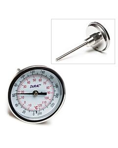 Bel-Art, H-B Durac Bi-Metallic Dial Thermometer; -20 To 120c (0 To 250f), 1/2 In. Npt Threaded Connection, 75mm Dial