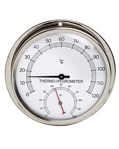 Bel-Art, H-B Durac Thermometer-Hygrometer; 0/120c, 0/100 Percent Humidity Range, Stainless Steel