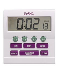Bel-Art H-B Durac 4-Channel Electronic Timer And Clock With Certificate Of Calibration