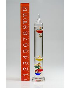 Bel-Art H-B Durac Galileo Thermometer; 18 To 26c (64 To 80f), 5 Spheres, 11 In.