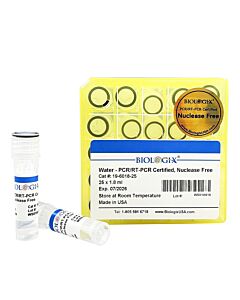 Biologix Pcr Grade Water For Pcr Or Rt-Pcr Applications, Tested To Be Nuclease Free And Prokaryotic And Eukaryotic Genomic Dna Free. Sterile. 1.8ml Per Vial, Pack Of 25 Vials, 30 Packs/Case, Case Of 750 Vials.