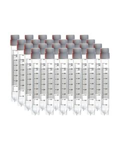 Biologix Cryoking 5.0ml Clear Polypropylene Sterile Cryovials With External Thread And White Caps Assembled. Cryovials Come With Side Barcode And Marked Graduations.25 Cryovials/Bag, 20 Bags/Pack, 2 Packs/Case