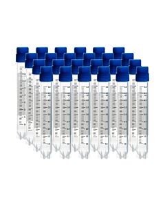 Biologix Cryoking 5.0ml Clear Polypropylene Sterile Cryovials With External Thread And Blue Caps Assembled. Cryovials Come With Side Barcode And Marked Graduations. 25 Cryovials/Bag, 20 Bags/Pack, 2 Packs/Case