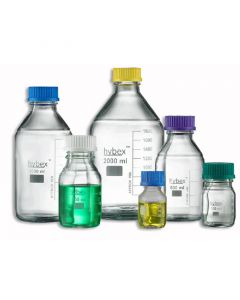 Benchmark Scientific Hybex™ Media Storage Bottle, 100ml With Standard (Gl45) Assorted Colored Caps