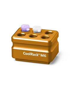 Azenta Coolrack M6 Thermoconductive Tube Rack For 6 Microcentrifuge Tubes, Orange; 1 Module