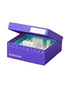 Azenta Trucool Hinged Cryobox 2 Inch, 100-Place, Purple; 5 Boxes