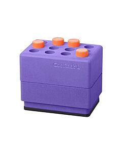 Azenta Coolrack L Thermoconductive Tube Rack For 12 X 15mL Centrifuge Tubes, Insulative Exterior, Purple; 1 Module