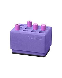 Azenta Coolrack Lv Thermoconductive Tube Rack For 12 X 13mm Or 16mm Blood Tubes, Insulative Exterior, Purple; 1 Module