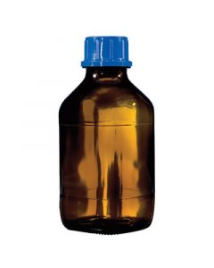 Brandtech 704008 Threaded Bottle, 1000 Ml Volume, Screw Cap Lid, Soda-Lime Glass, Amber