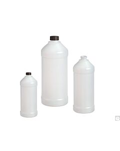 Qorpak 8oz (240mL) Natural HDPE Modern Round w/ 28-410 Neck Finish, Bottle Only